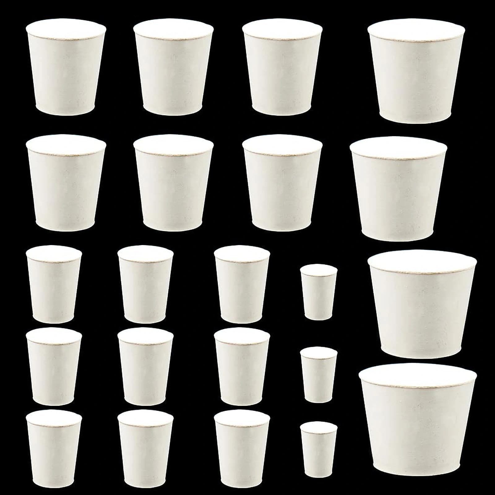 LbsAMP 22 Pcs White Lab Plug Stoppers, Solid Rubber Stopper, White Solid Rubber Stopper for Lab Accessory Variety of Specifications