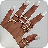 HUASAI Gold Stackable Rings for Women Chunky Statement Ring Set Knuckle Thumb Rings Adjustable Fashion Jewelry Gifts Trendy Accessories Minimalist Chic Ring Collection