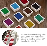 50 Pcs White Empty Watercolour Half Pans for DIY Painting Supplies view 8