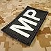 Military Brassard MP Laser Tactical Morale Army Embroidered Touch Fastener Patch (Black and White)