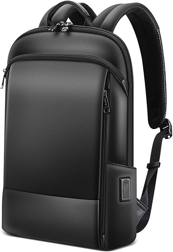 Amazon Co Jp Ariga リュック 超軽量 薄型 本革 牛革 スリム 防水 Usb充電ポート付き 15 6インチ Pc 多機能 軽い ビジネスリュック バックパック リュックサック 出張 旅行 通学 通勤 おしゃれ メンズ ブラック 服 ファッション小物