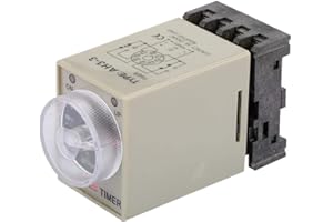 TAIDDA Timer Relay, AC 110V 0-10 Seconds Knob Control Timer Relay Delay ON Time Relay with Base