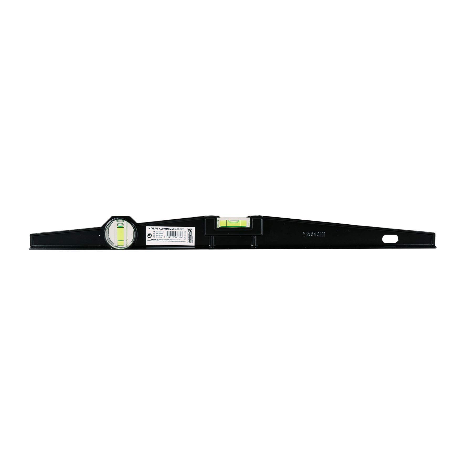 Rhino 48702 Masonry Level 500 mm Water Bubble 500 mm – Trapezoidal Aluminium Level – Length 500 mm – 2 Vials – Pliers Used for Outdoor Work