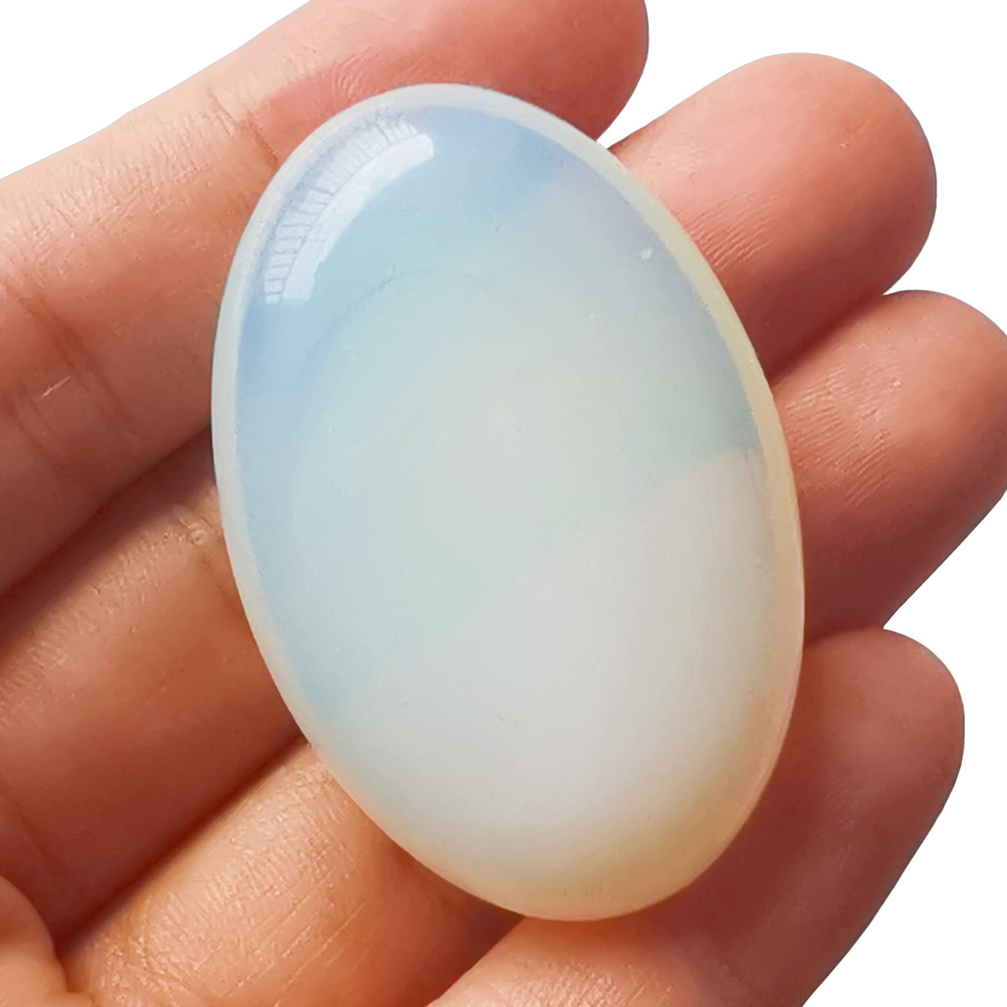 Manekieko Opalite Mini Oval Palm Pocket Healing Crystal Massage Spa Energy Stone,Crystals and Healing Stones