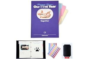 Puppy First Year Memory Book Keepsake, Refillable Hardcover Dog Photo Album Scrapbook Binder with Cover Window, Gift for Dog 