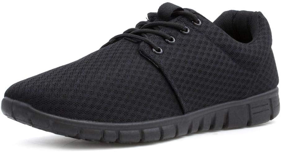 PODIUM Mens Mesh Lightweight Trainer in Black