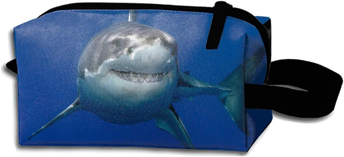 scakoko Storage Bag Travel Bag Smiling Shark Cosmetic Bag Portable Travel Makeup Bag Pencil Bag