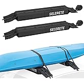 Universal Car Soft Kayak Roof Rack Pads for Kayak Surfboard SUP with 20FT Durable Tie-Down Straps, 2 Tie Down Rope, 4 Quick Loop Straps
