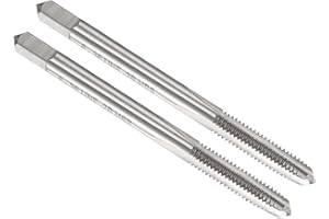 uxcell 2pcs Hand Plug Tap #8-36 UNF 2B Thread Plug Style Taps Straight Flute Screw Tapping Threading Tool High Speed Steel HS