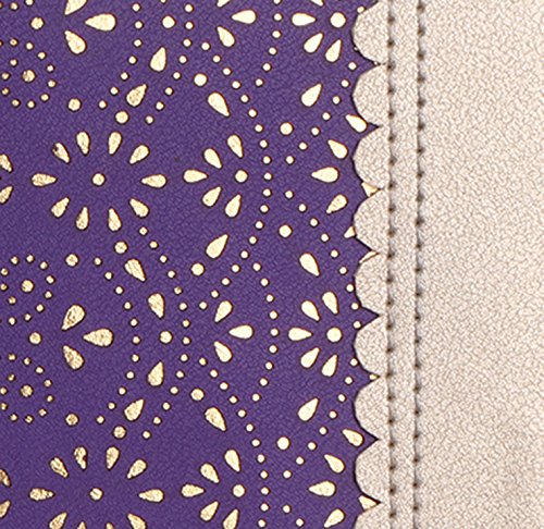 WWW iPhone Xs Max (6.5 inch) 2018 Case, [Luxurious Romantic Carved Flower] Leather Wallet Case with [Inside Makeup Mirror] and [Kickstand Feature] for iPhone Xs Max 6.5 Inch (2018 Released) Purple