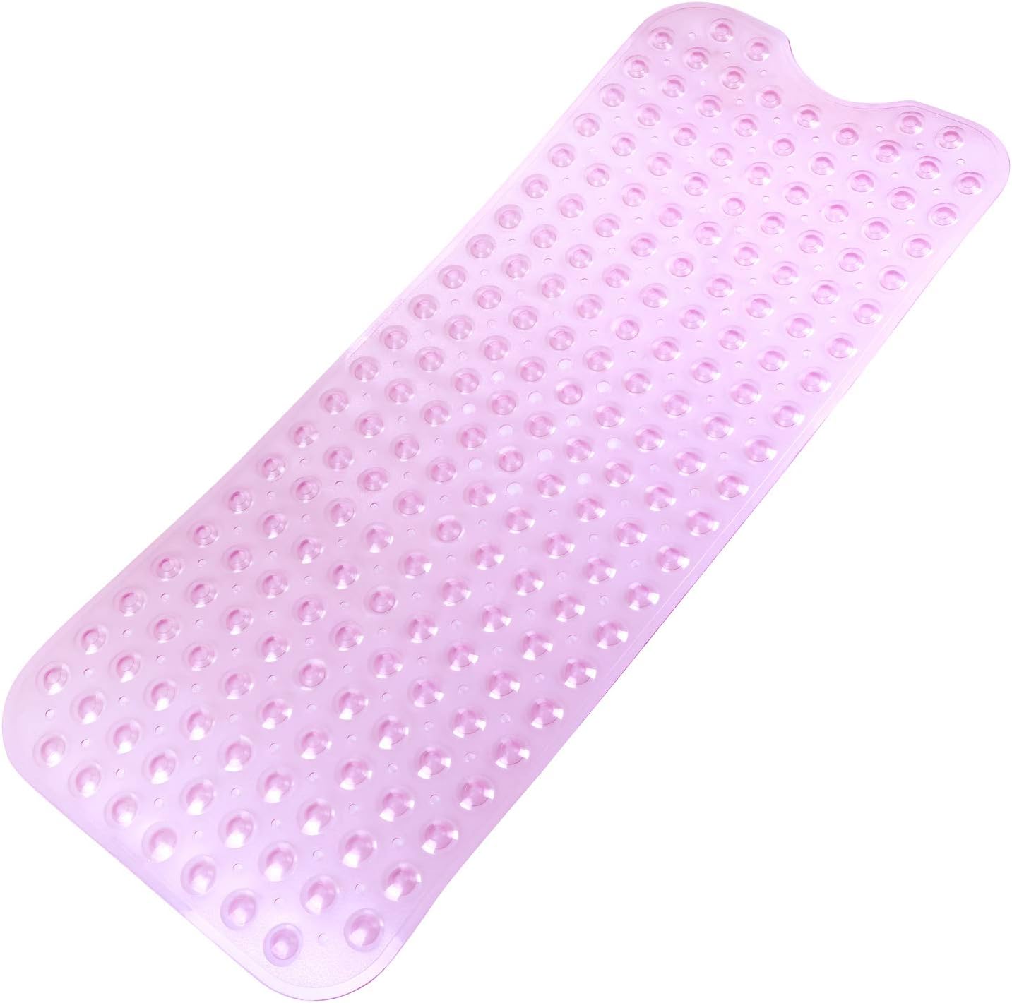 ARMIX Bath Mat for Bathroom Bathtub PVC Non-Slip Long-Lasting Washable - Transparent Pink