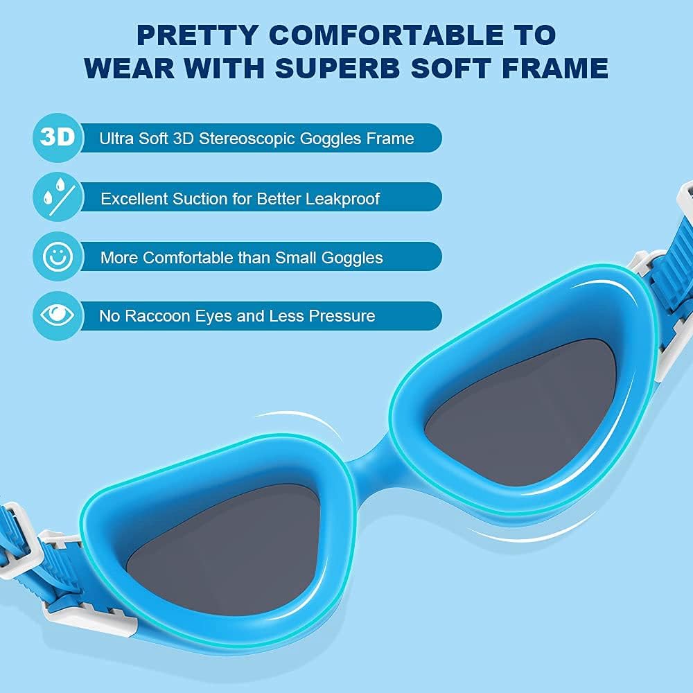 ZIONOR Kids Swim Goggles, G1MINI Polarized Swimming Goggles Comfort for Age 6-14, UV Protection Anti-Fog Adjustable Strap Fit for Child Boys Girls (Gold Lens) : Sports & Outdoors