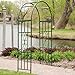 Steel Outdoor Garden Arbor (7-ft.) in Powder Coated Black Verdigris Finish with Intricate Scrollwork Design - Ideal for Climbing Vines and Plants
