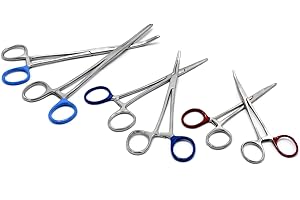 MuskalMed Ultimate Hemostat Set 6 Piece Ideal for Hobby Tools Electronics Fishing and Taxidermy
