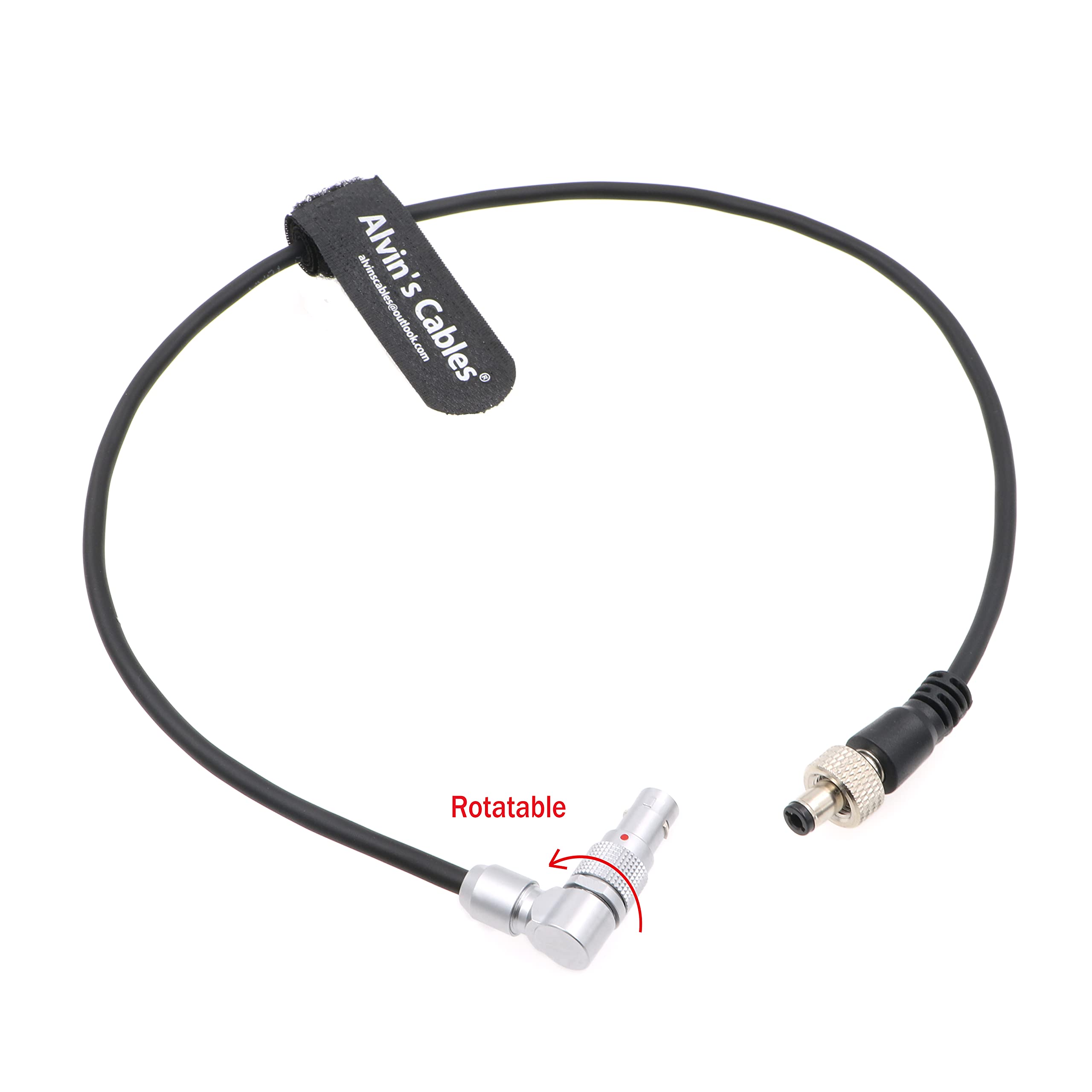Alvin's Cables Z CAM E2 Flagship Cable for Atomos Shinobi Ninja V OSEE G7 Monitor Rotatable Right Angle 2 Pin Male to Lock DC Cord for Z CAM E2-S6 E2-F6 E2-F8 40CM