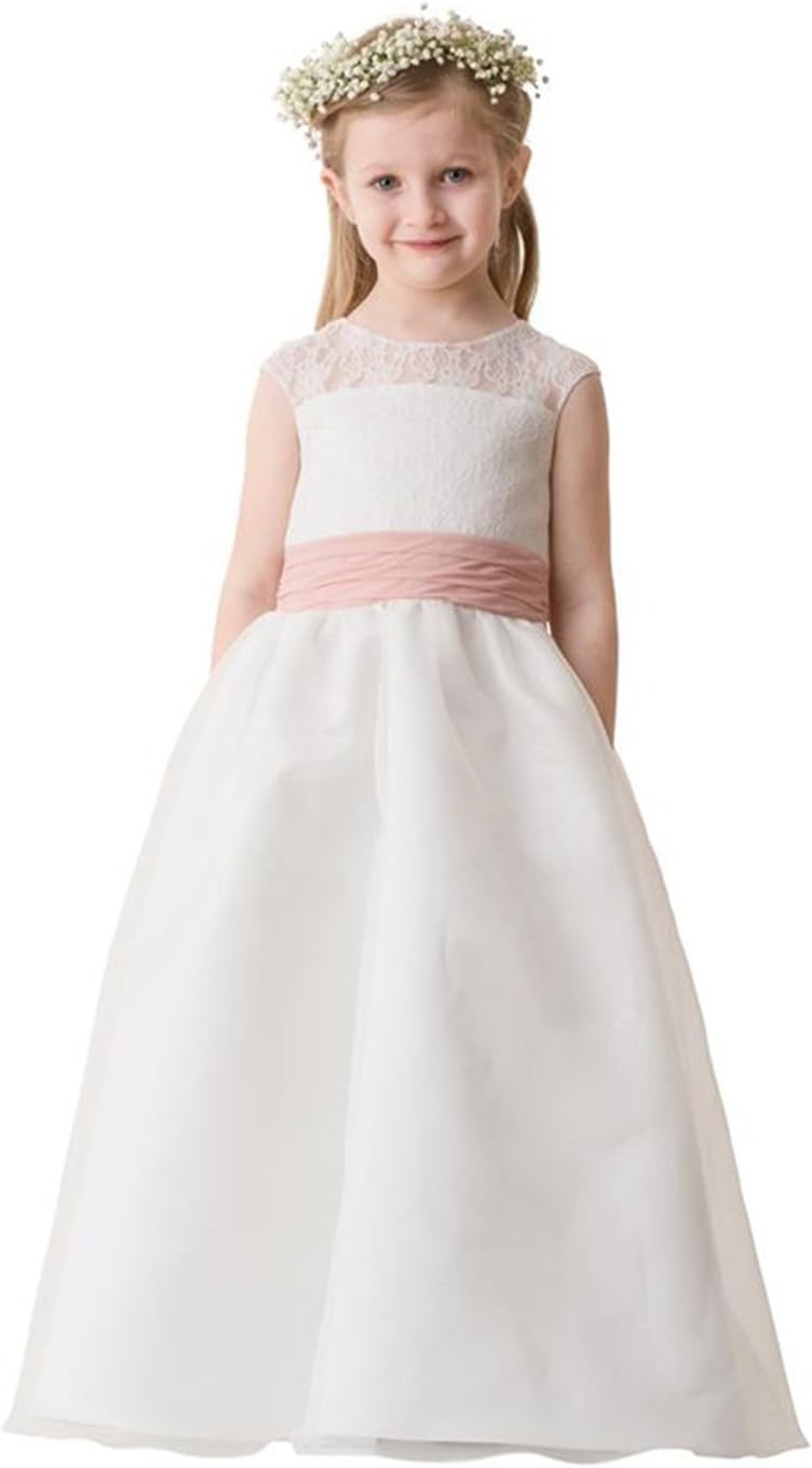 Miama Ivory Lace Organza Wedding Flower Girl Dress Junior Bridesmaid Dress