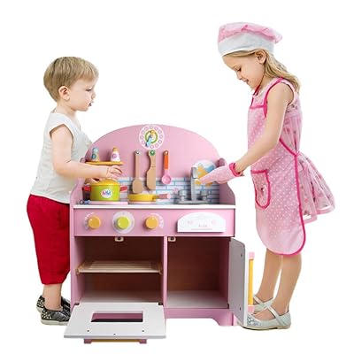Pink Wooden Kitchen Playset with Cooking Utensils Kenya Ubuy