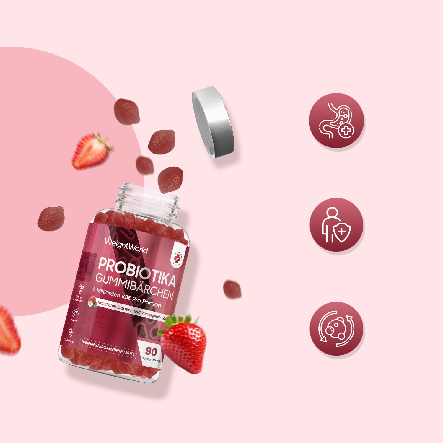 WeightWorld Probiotika Gummibärchen mit Inulin - 90 vegane Gummies 7