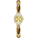 LOREO Elegant Women’s Gold Bracelet Watch Vintage Oval Dial, Waterproof Quartz Movement, Small Face Dress Watch for Ladies