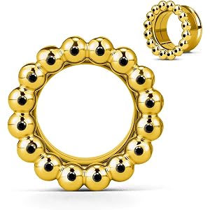 COOEAR Edgy Sunburst Ear Plugs Gauges, Stainless Steel Tunnel Earrings Stretcher Expander.