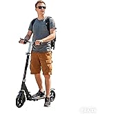 Scooters for Kids 8-12, Teens & Adults - Foldable Commuter Scooter with Bell, Hand Brake & Adjustable Height, 220 LB Weight Capacity, Perfect for School, Campus, Park Rides