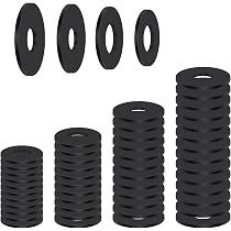 Swpeet 10 Rondelles Néoprène Noir - 1" OD X 3/8" ID X 1/2" Épaisseur - Antivibration Et Isolation