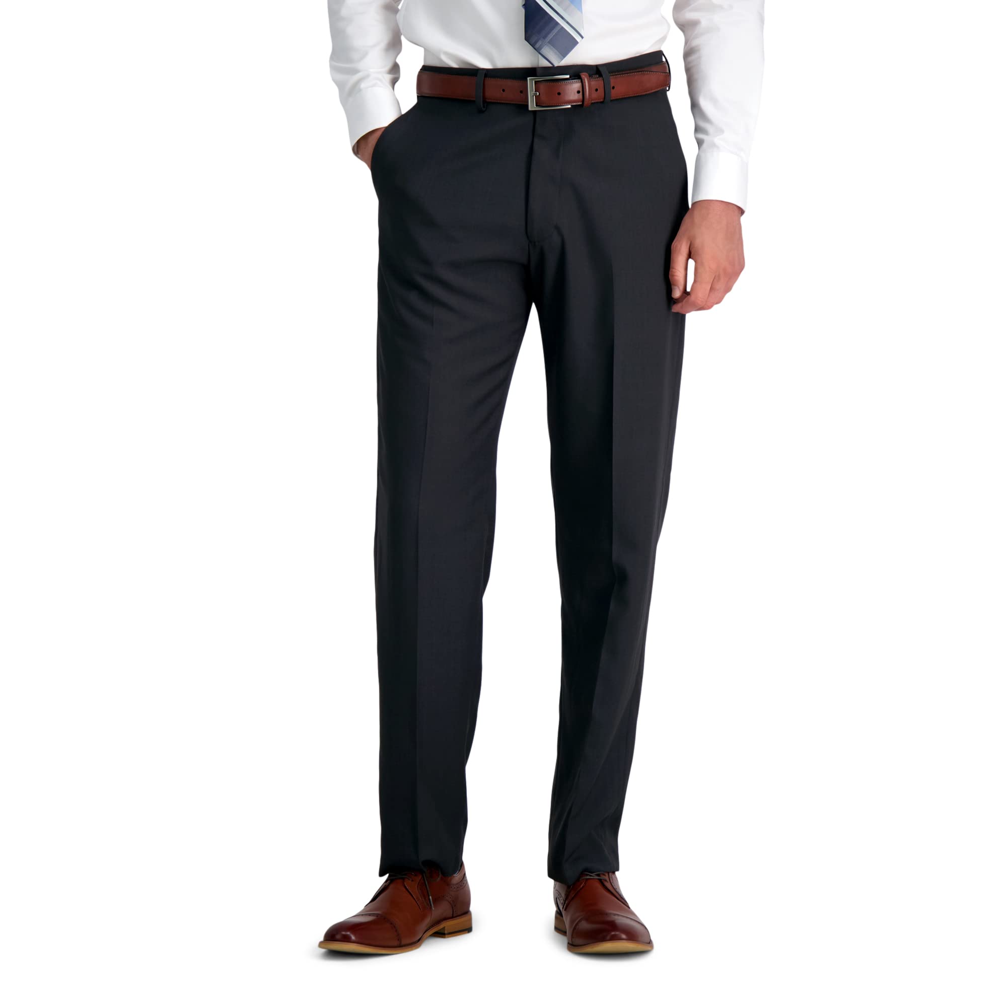 Haggar Men’s Smart Wash Repreve Suit Separate Classic Fit Pant Charcoal