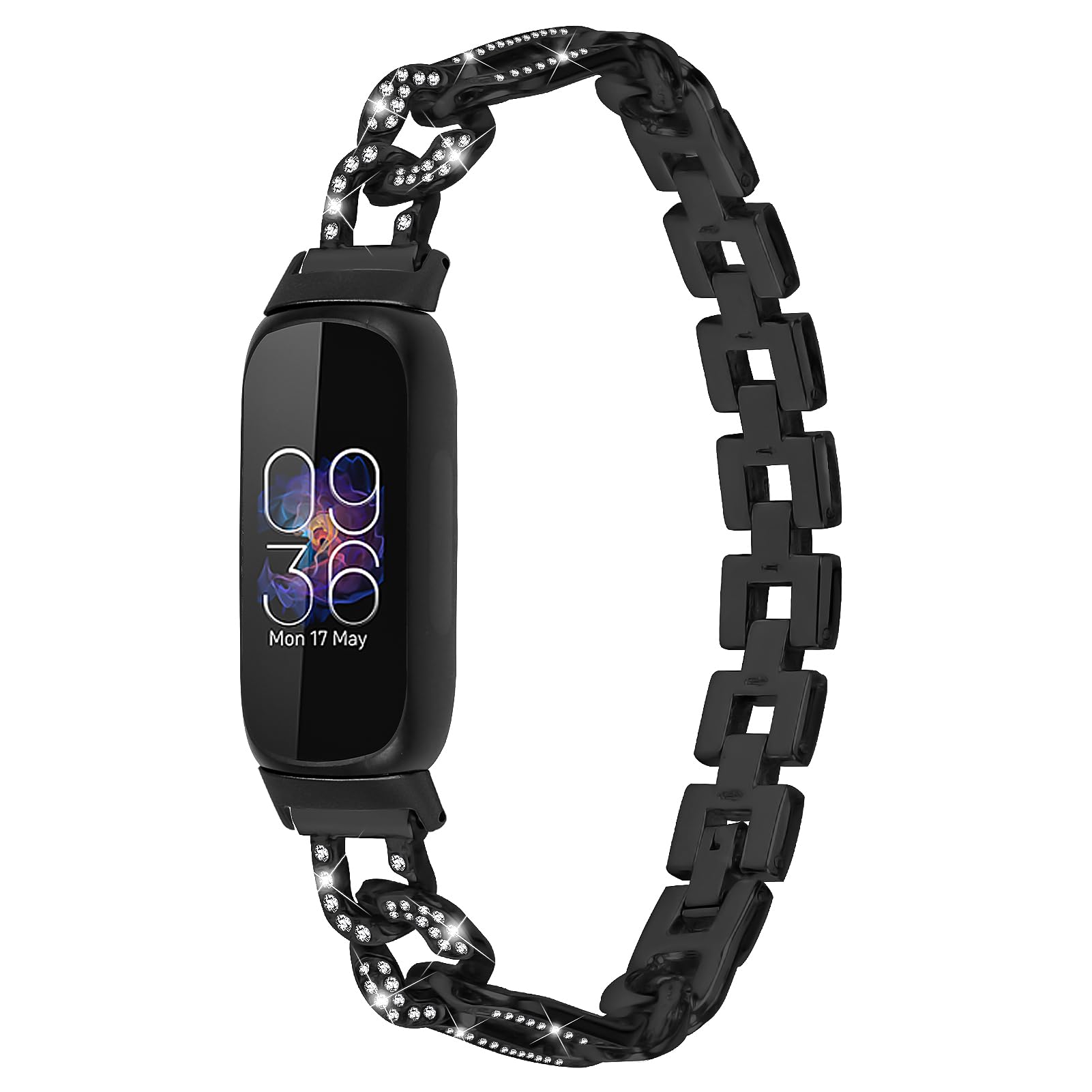 Gimuk Strap Compatible with Fitbit Inspire 3 Straps for Women, Metal Bling Rhinestones Stainless Steel Wristband Replacement Strap Bracelet Armband for Fitbit Inspire 3 Fitness Tracker Small Large