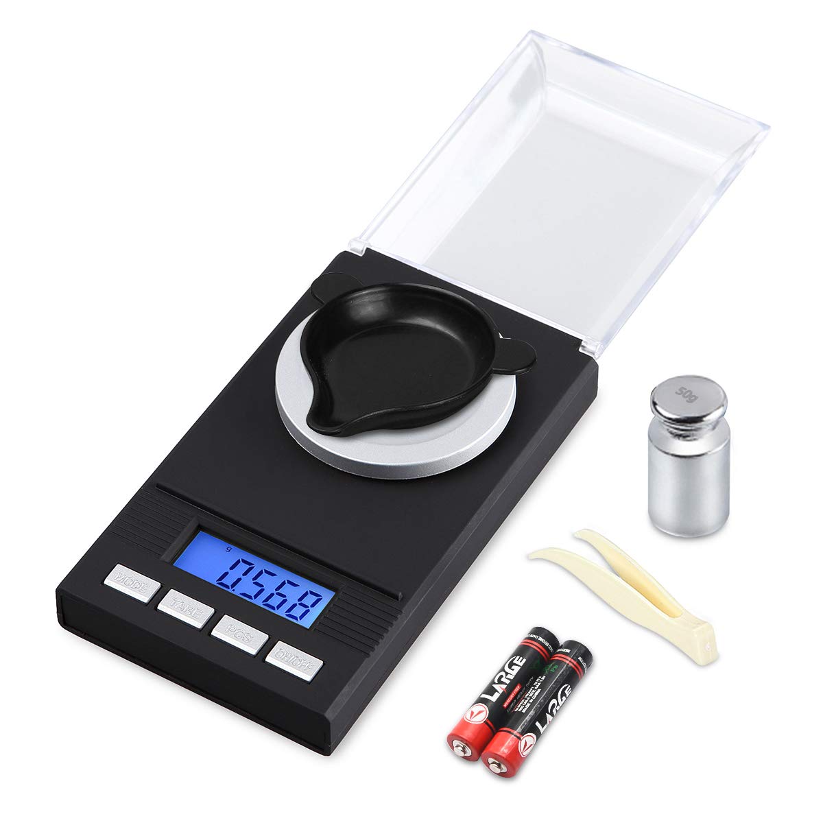 Digital Milligram Pocket Scales, 0.001g X 50g/0.001 Oz X 1.76 Oz, Electronic Weighing Scales For