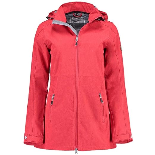 Kjelvik | Damen Kurzmantel Softshell | Lynn | Uni Farben | Abnehmbare Kapuze