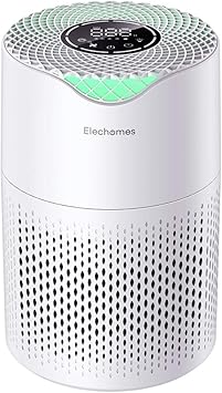 Elechomes Luftreiniger Mit H13 Hepa Aktivkohlefilter Auto Modus Und Schlafmodus Nachtlicht 1 12h Timer Filterwechsel Erinnerung Cadr 190m H Fur Allergiker Raucher Staub Pollen Geruche P1800 Amazon De Baumarkt