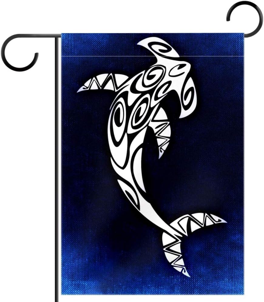 Garden Flag Hammerhead Shark Double Sided Garden Banner 12x18 inches Polyester Flag for Yard Outdoor Lawn Decorative