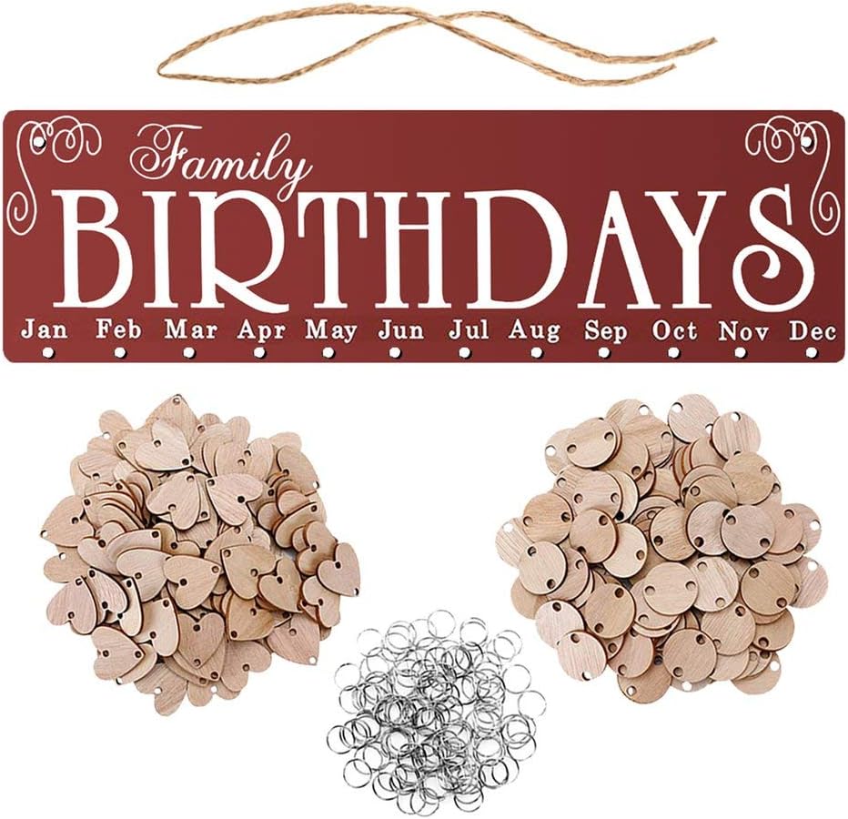 Decorations De Saison Jichuio Calendrier En Bois Liste Fete Danniversaire Fete Decoration De La Maison Pendentif Creatif A La Main Calendrier Artisanat Suspendu Pendentif Ameublement Et Decoration Steel Mastery Com