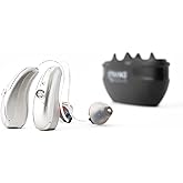Nano Hearing Aids Audacity RIC - Receiver-in-Canal - For Adults & Seniors with Mild to Moderate Hearing Loss - Bluetooth & App Controls - Includes Rechargeable Battery, Portable Charging Case & Cable