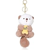 Gsbnjuy Plush Keychain Otter Charm for Women Cute Otter Key Ring Bag Charm for Animal Lovers Handbags Purses Backpacks Car Keys Adorable stuff Christmas