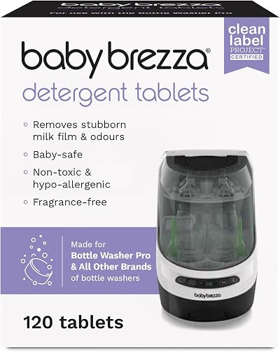 Baby Brezza Official Bottle Detergent Tablets for Bottle Washer Pro 120 Tablets