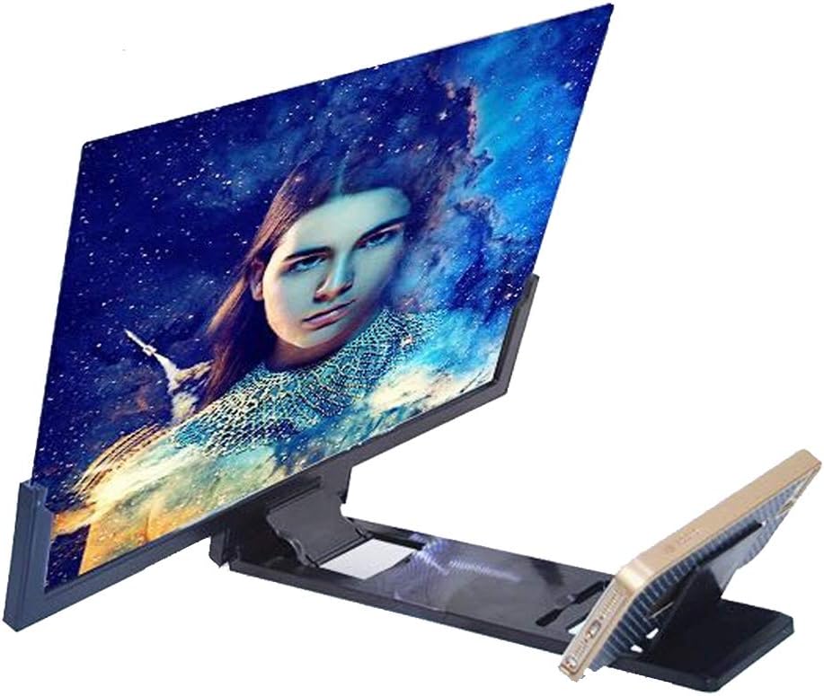 2019 Upgrade Cell Phone 12''/14'' Screen Magnifier 3D Hd Screen Foldable Stand Holder Enlarge Mobile Phone Screen Amplifier Mini Home Cinema Smartphone Screen Amplifier Suitable For 5-7in Smartphone,G
