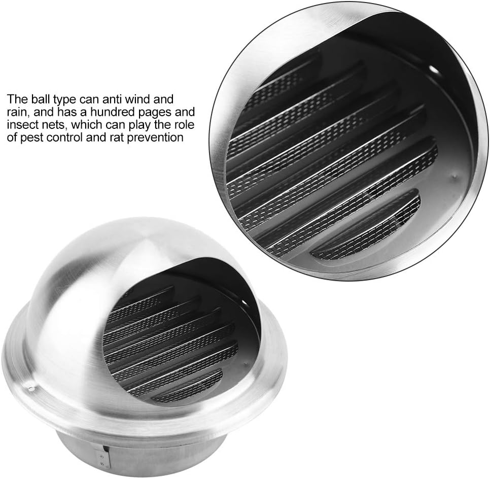 Eboxer 100mm Adjustable Stainless Steel Round Ventilation Wall Vent Outlet Ceiling Air Vent Exhaust Extractor Ducting - Image 4