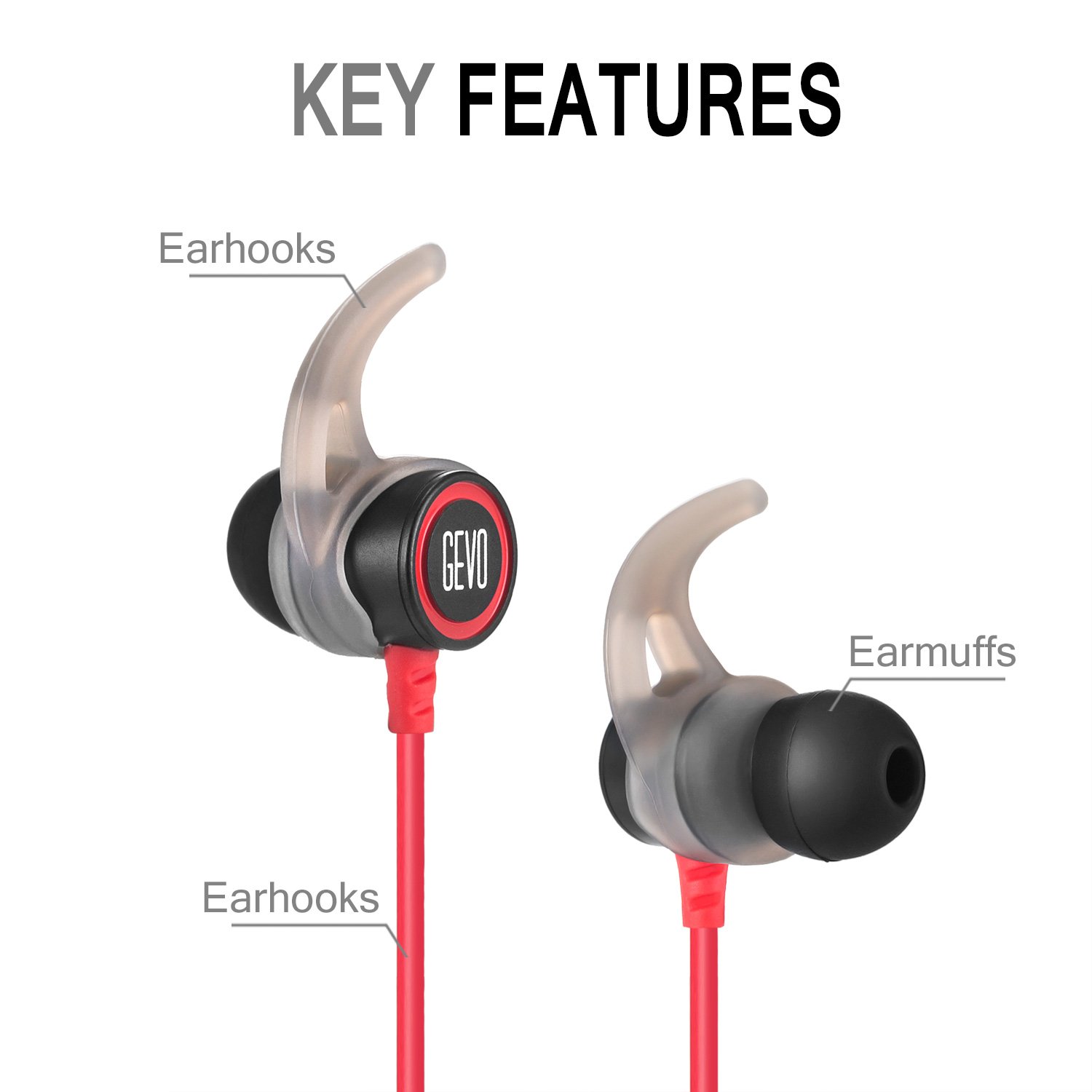 Zakitane In-Ear Earbud Sport Earphones Noise Isolating Headphones with Microphone Stereo Bass Dynamic Crystal Clear Sound, Ergonomic Comfort-Fit, for iPhone 6 / 6 Plus /5 / 5c /SE 4 and Android Phones (Black&Red)