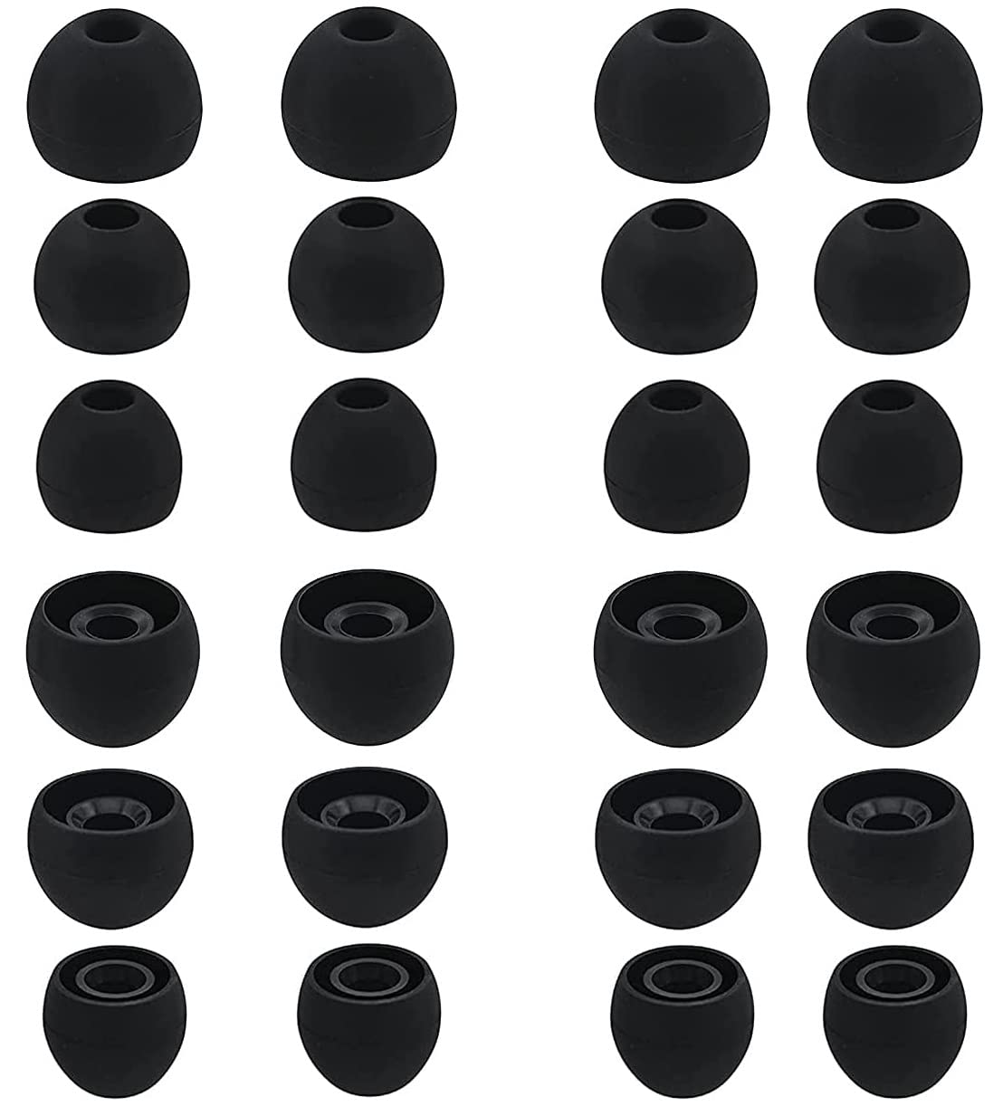 Photo 1 of BLLQ 12 Pairs Silicone Replacement Eartips Earbud Ear Buds Tips Compatible with Sony WF-C700n,WF-1000XM4, WF/MDR/XBA Series and Other 3.8mm to 4.5mm Nozzle Earbuds Earphones, S/M/L Black