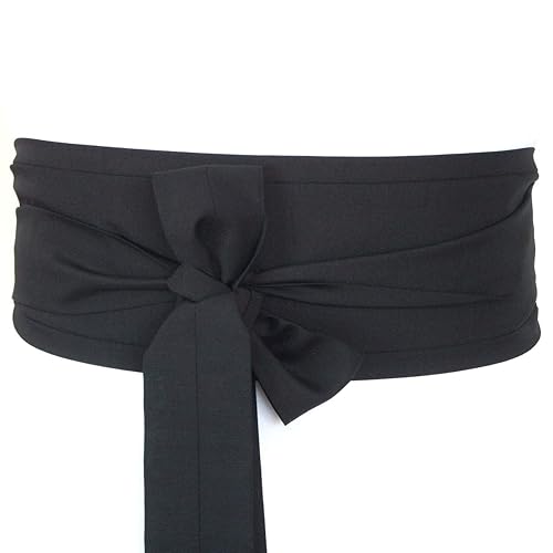 black fabric belt for dress