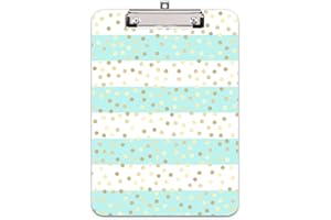 Hongri Plastic Cute Clipboard, Letter Size for Students, Teacher, Woman and Kids, Low Profile Clip, Decorative Pattern, Size 9 x 12.5 in, Striped Spots