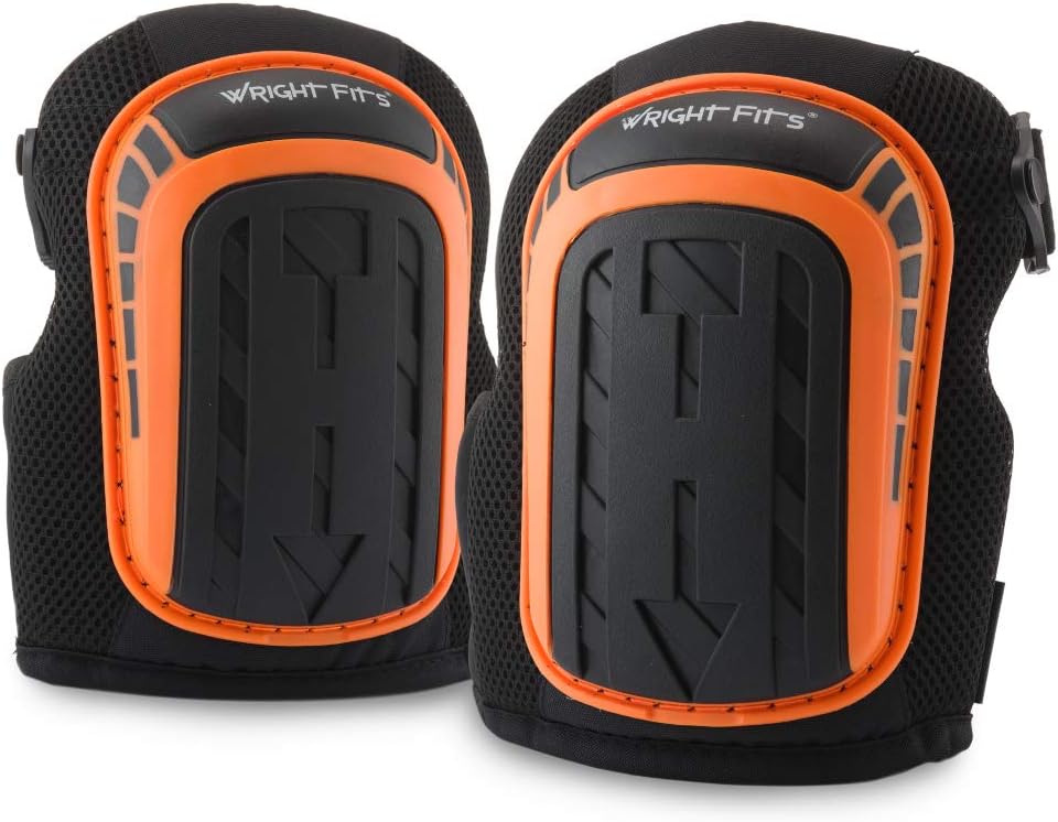WrightFits Heavy Duty Gel Knee Pads Work Adjustable Straps Foam Construction
