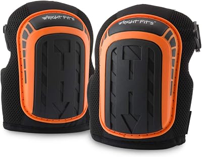 WrightFits Heavy Duty Gel Knee Pads Work Adjustable Straps Foam Construction