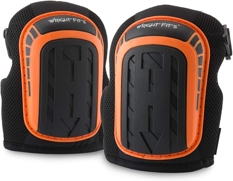 WrightFits Heavy Duty Gel Knee Pads Work Adjustable Straps Foam Construction