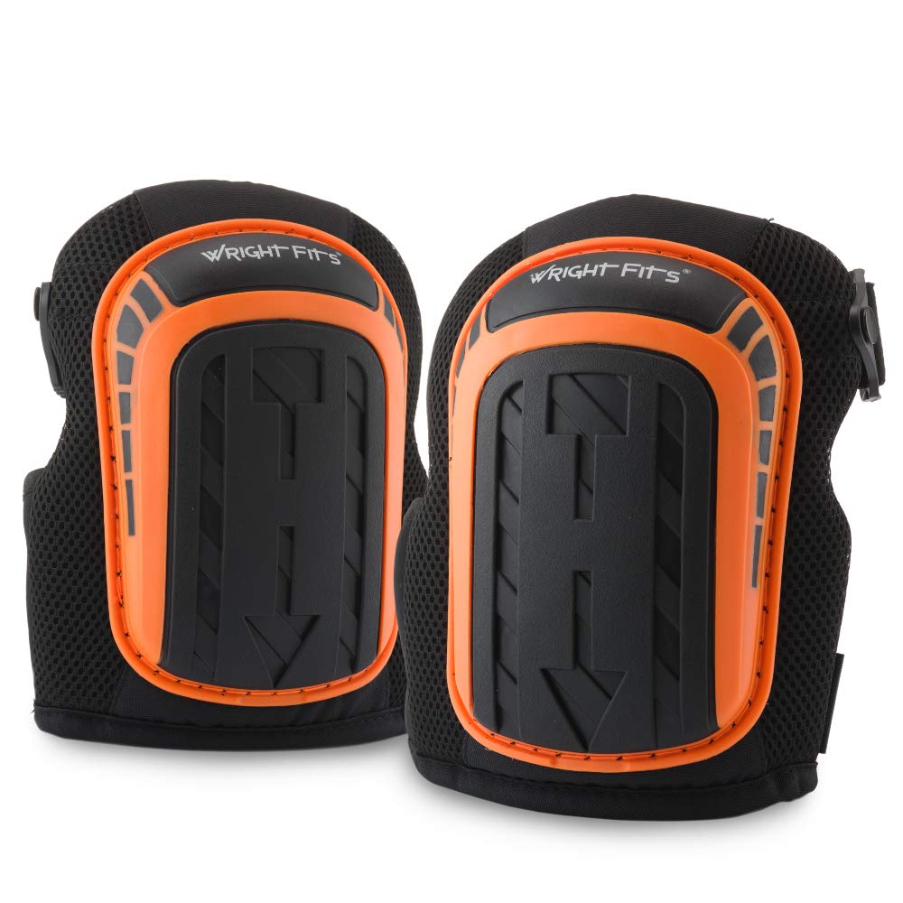 WrightFits Heavy Duty Gel Knee Pads for Work with Adjustable Anti-Slip Straps – Professional Knee Protectors with High-Density Foam for Construction, Flooring, Gardening & DIY