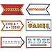 Carnival Party Supplies - 6-Pack Word Cutouts Signs for Theme Party Decorations, Kids Birthday Party Favors on 350 GSM Cardstock Paper, 17.5 x 8 Inches