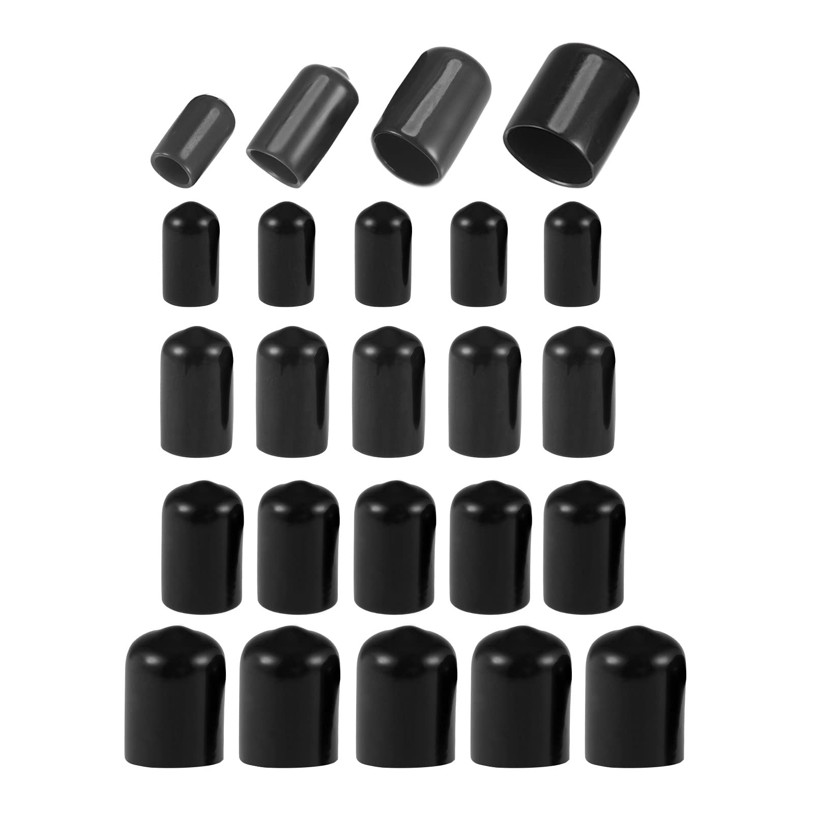 DMiotech 40 Pack 9/32" 3/8" 1/2" 13/16" ID Red Screw Thread Protectors Rubber End Caps Bolt Covers for Screw Bolt Furniture Pipe