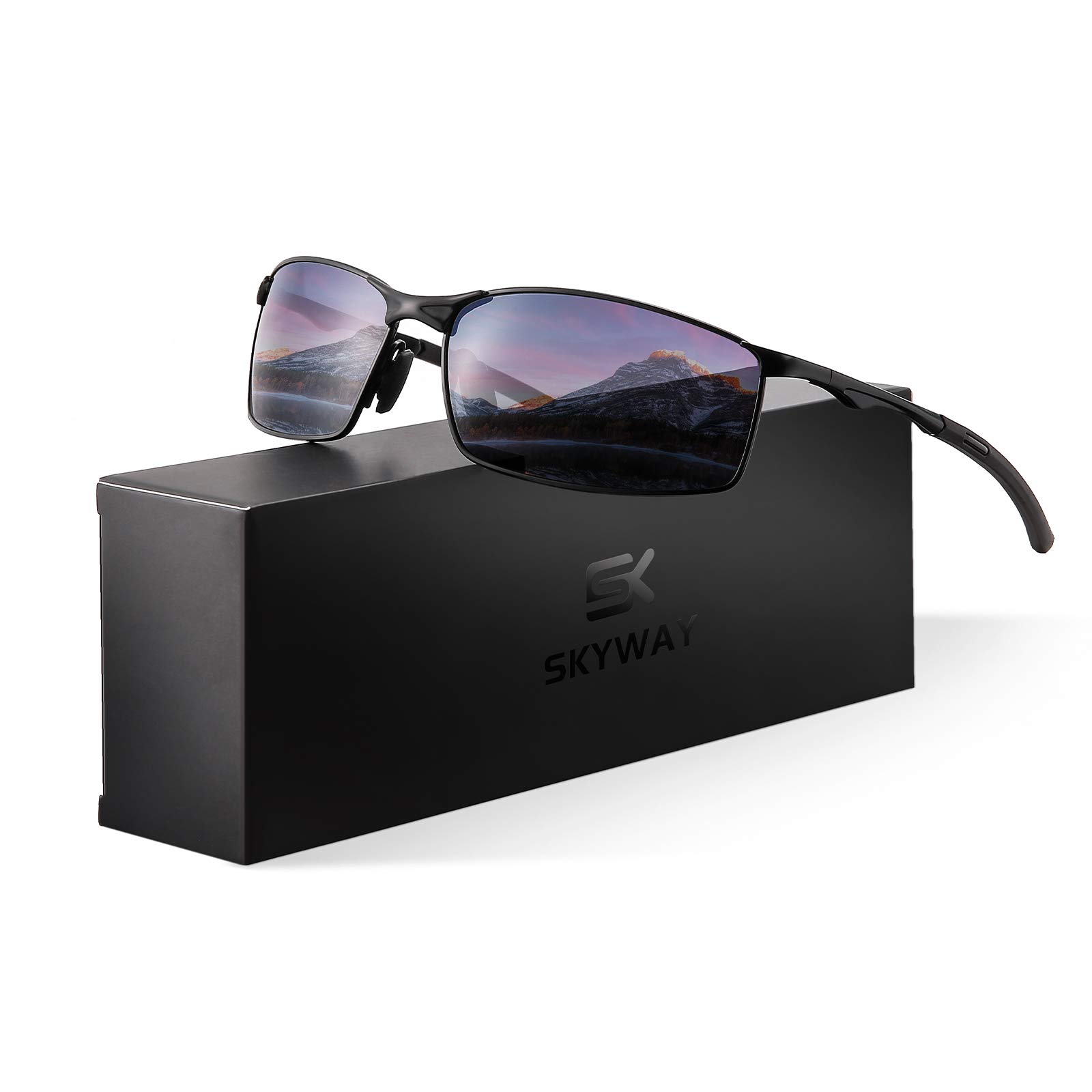 SKYWAY Mens Sunglasses Polarized for Outdoor Sports Metal Frame Cycling Glasses UV400 Protection, Anti Glare, Reduce Eye Fatigue — image 1