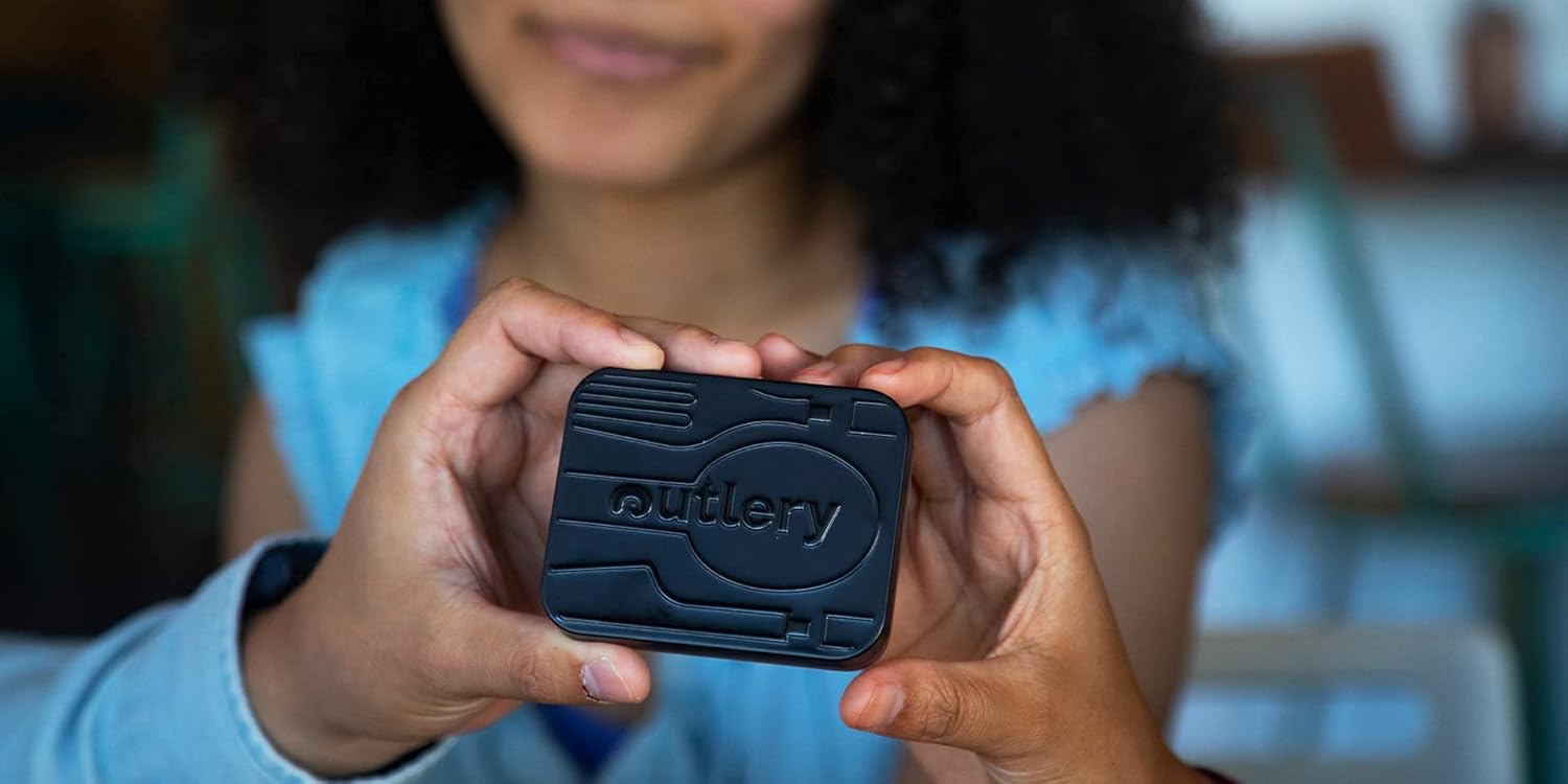 Outlery | Portable & Reusable Stainless Steel Travel Cutlery Set With Case For Camping, Picnic, Office and On-The-Go (Pocket Sized Flatware Set): Kitchen & Dining